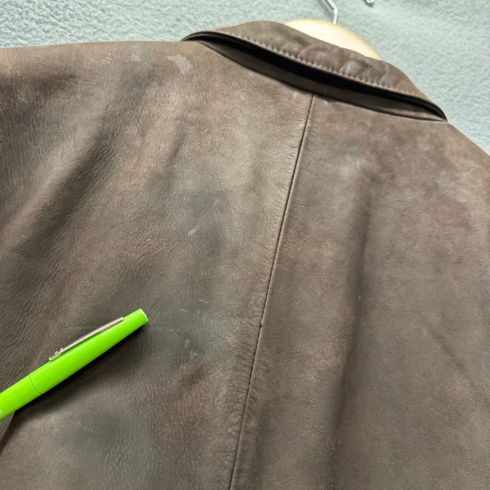 Vintage Banana Republic Nubuck Leather Blazer Mens 42R Brown Classic Jacket